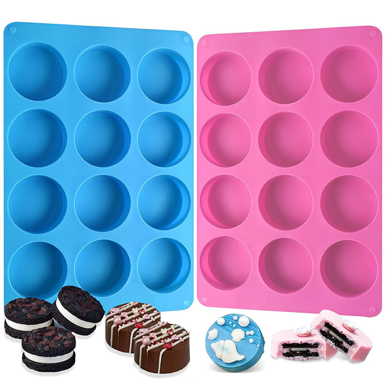 Soap Making Dish - 둥근 실리콘 몰드 12구 원통형 초콜릿