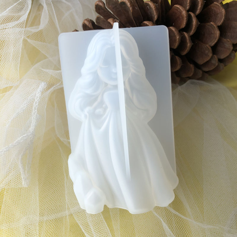 Soap Making Oven - 3D 귀여운 공주 실리콘 양초 금형