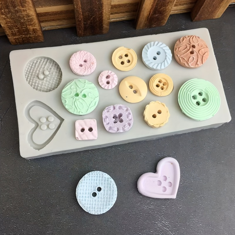 Soap Making Oven - 버튼 모양 실리콘 몰드 비누 및