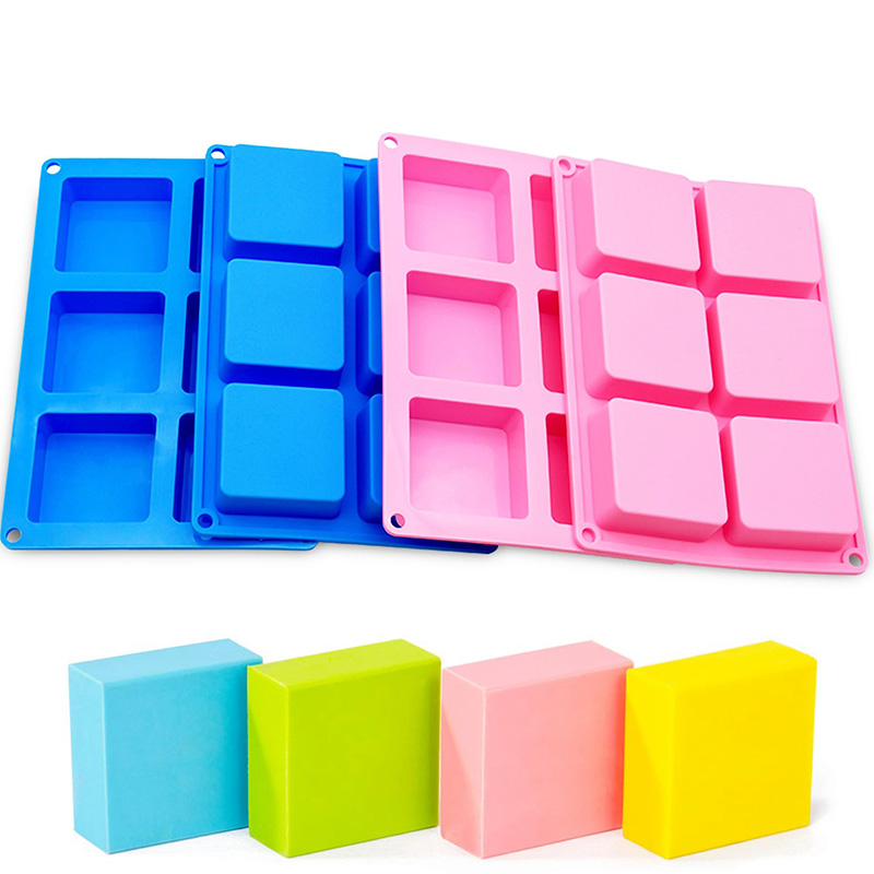 Soap Making Dish - 사각 비누 몰드, 6 구, 들러붙지