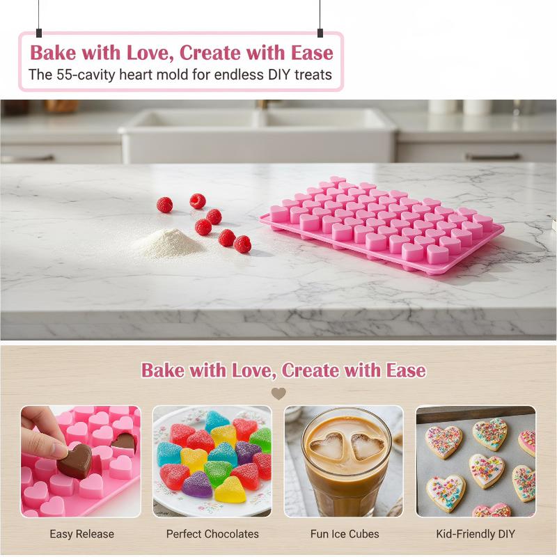 55 그리드 하트 실리콘 케이크 몰드 BPA 프리 재사 - Soap Making Dish 리뷰 및 가격