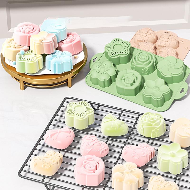 SU 플라워 실리콘 몰드, 6가지 꽃 모양 베이킹 몰드 - Soap Making Jelly 리뷰 및 가격