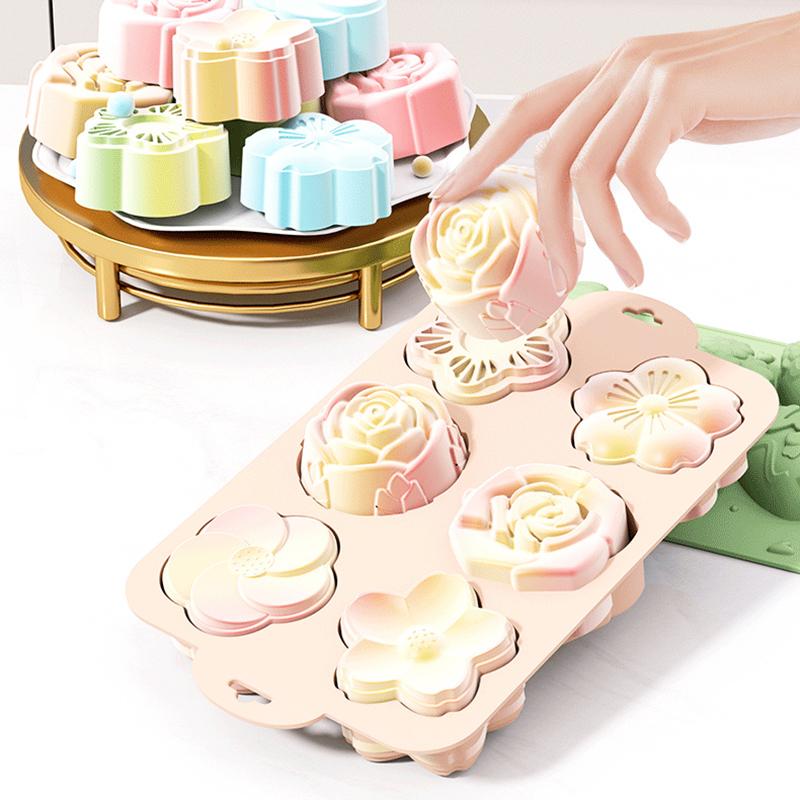 SU 플라워 실리콘 몰드, 6가지 꽃 모양 베이킹 몰드 - Soap Making Jelly 리뷰 및 가격