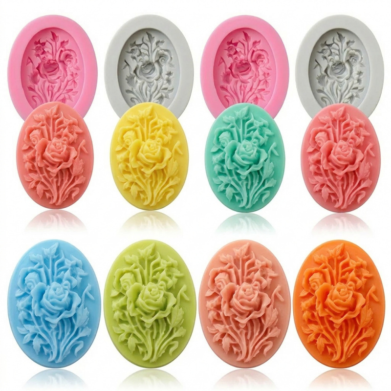 4개의 꽃 모양 실리콘 몰드, 쉽게 탈형이 가능하고 재 - Soap Making Dish 리뷰 및 가격